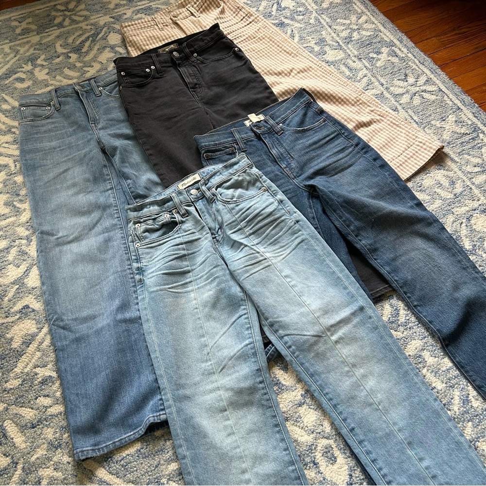 Madewell Bundle/Lot of 5 Jeans Pants Blue Black Classic Straight Slim Size 23